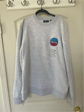 Parra Light Gray Graphic Crewneck Sweater